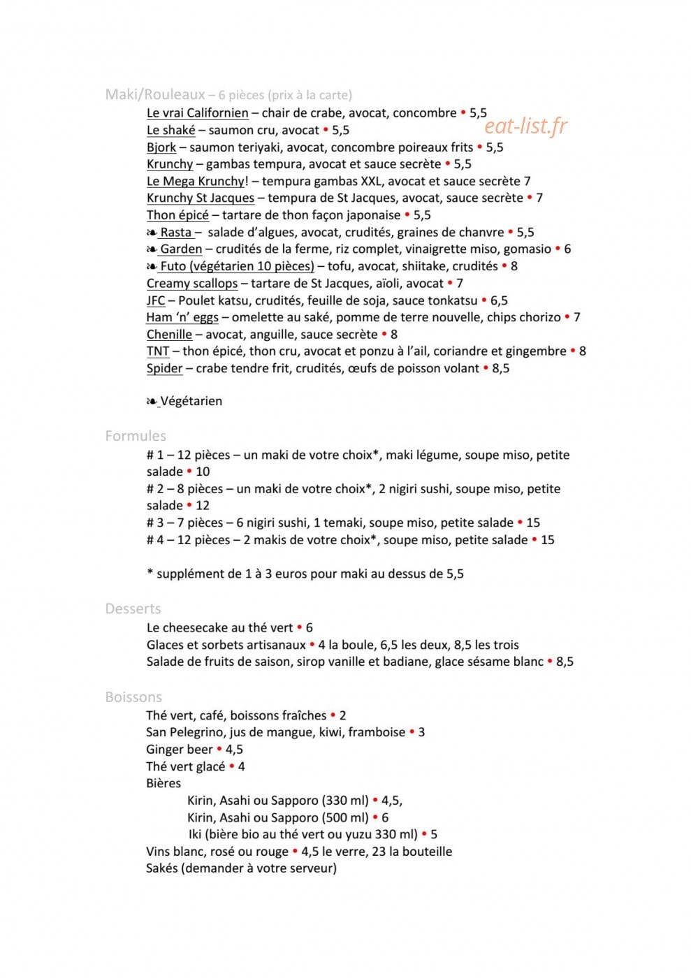 Rice and Fish — carte page 2