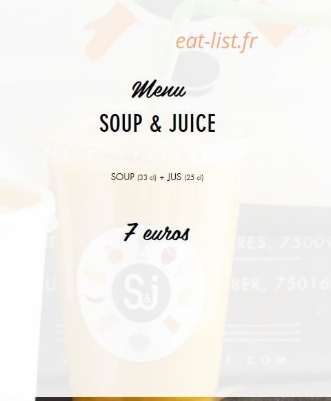 Soup And Juice — carte page 1