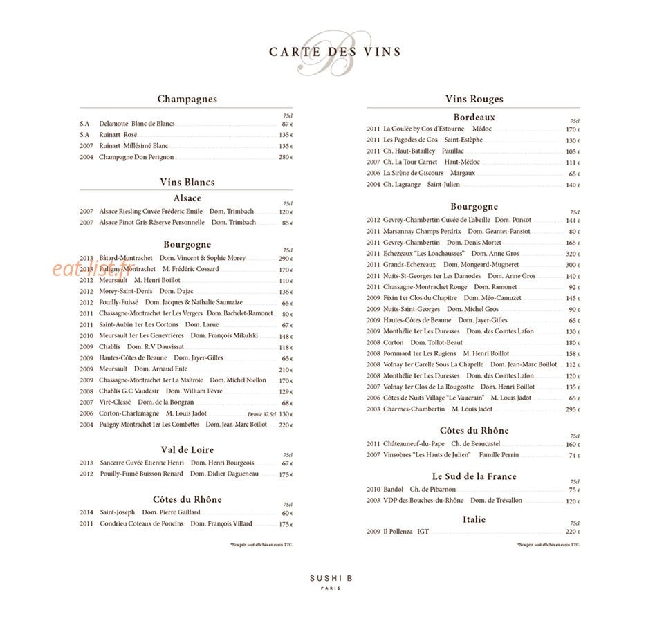 Sushi-B — carte page 3