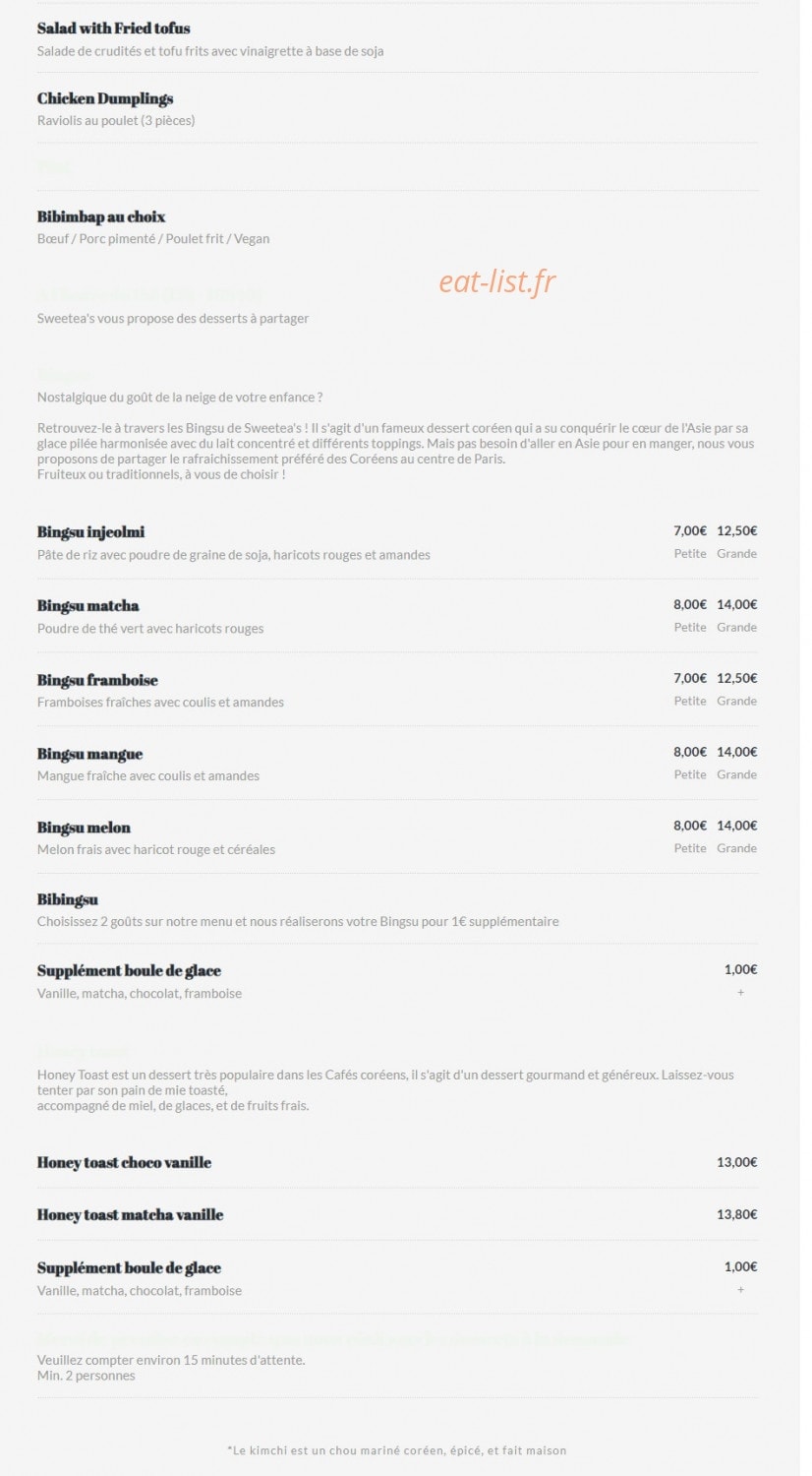 Sweetea's — carte page 3