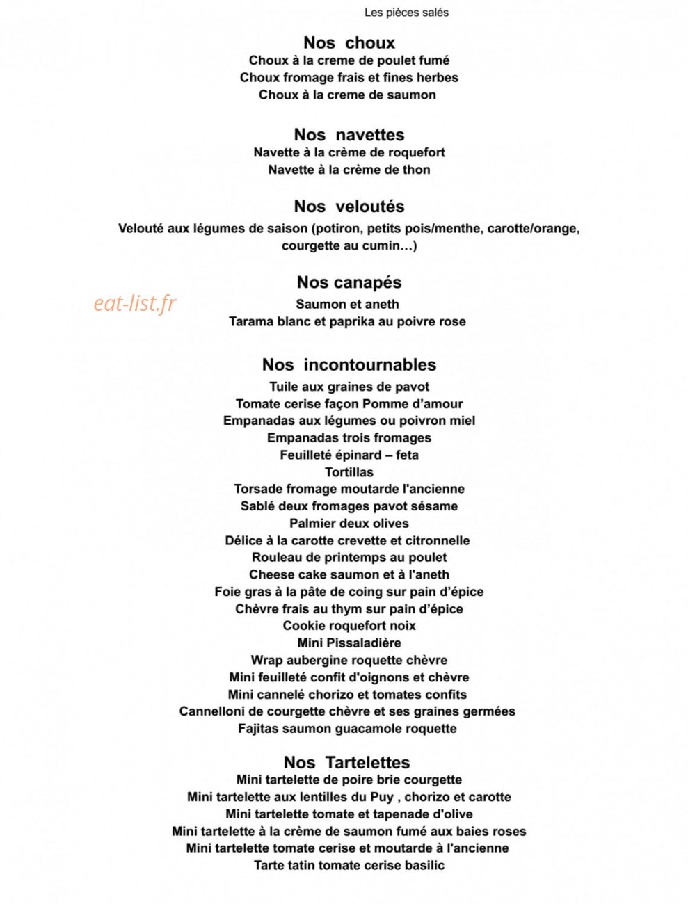 Un Monde Gourmand — carte page 2