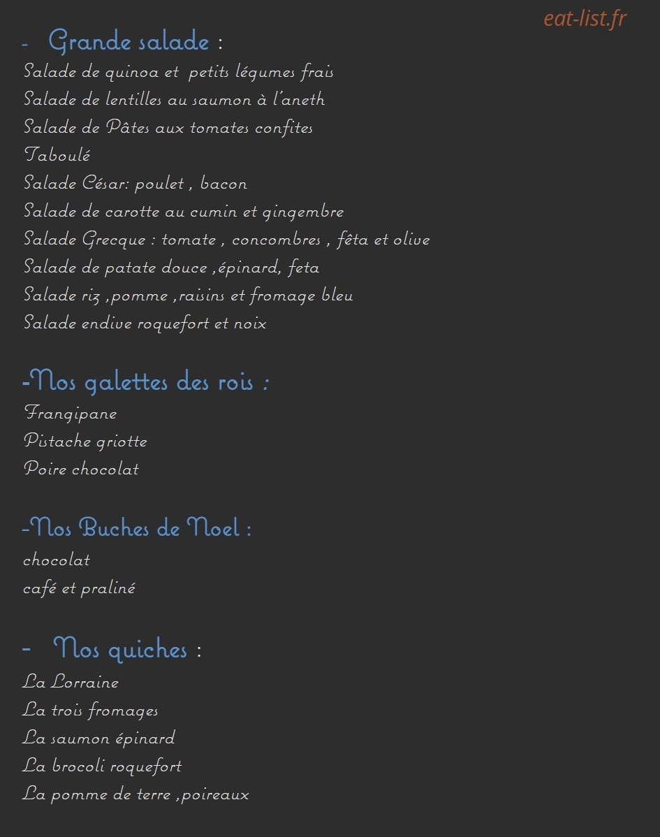 Un Monde Gourmand — carte page 4