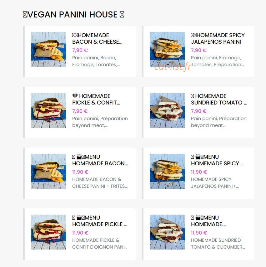 Vegan Sandwich Club — carte page 8
