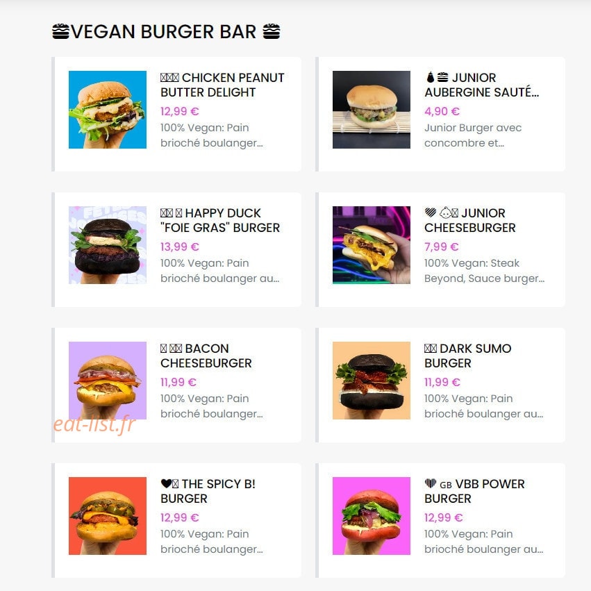 Vegan Sandwich Club — carte page 1