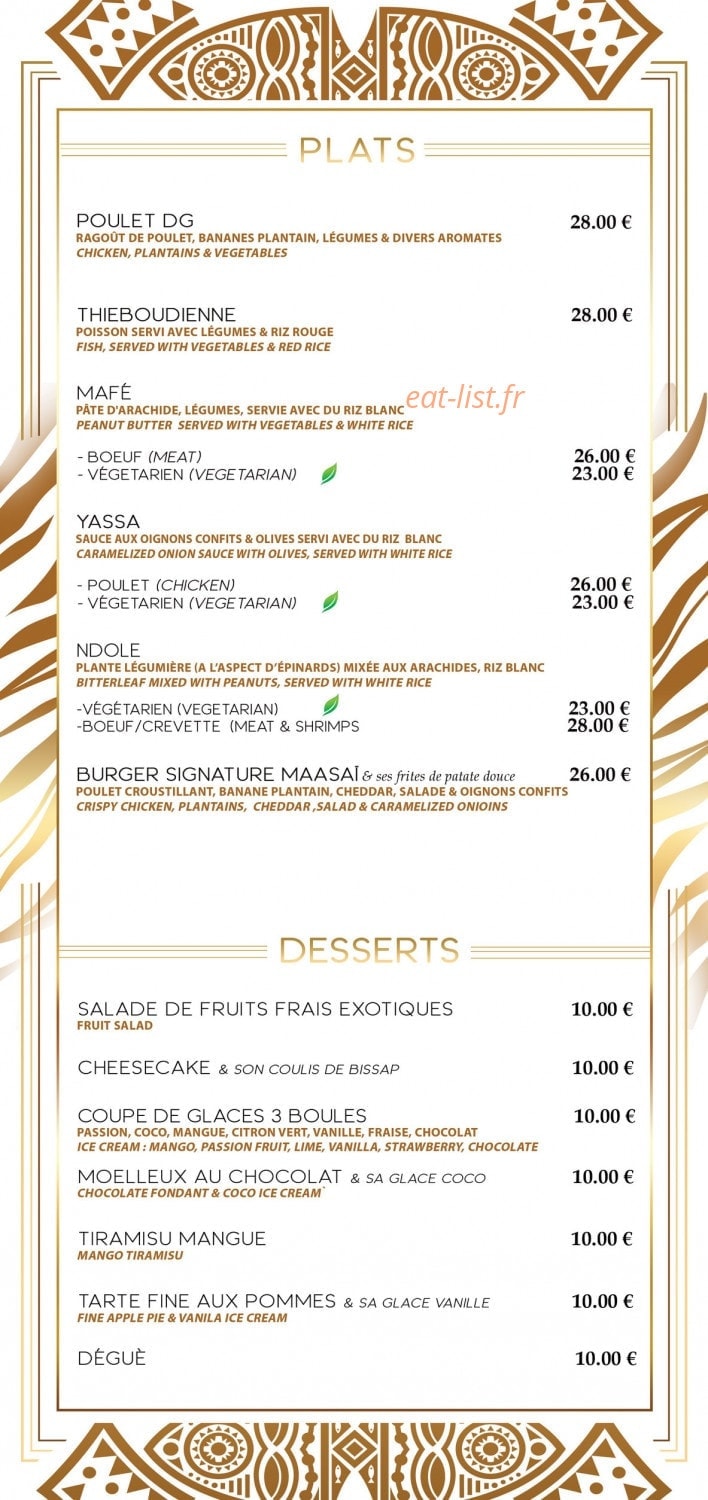 Villa Maasaï — carte page 3
