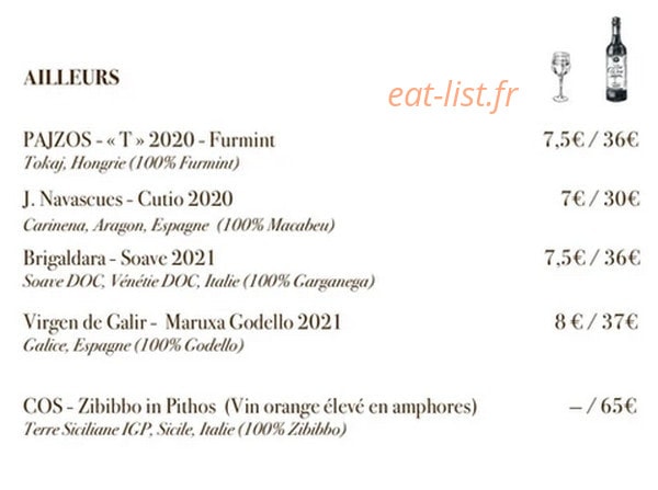 Adonis Wine — carte page 5