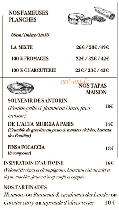 Adonis Wine — carte page 1