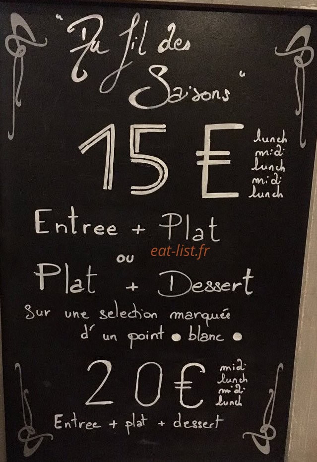 Au Fil des Saisons — carte page 2