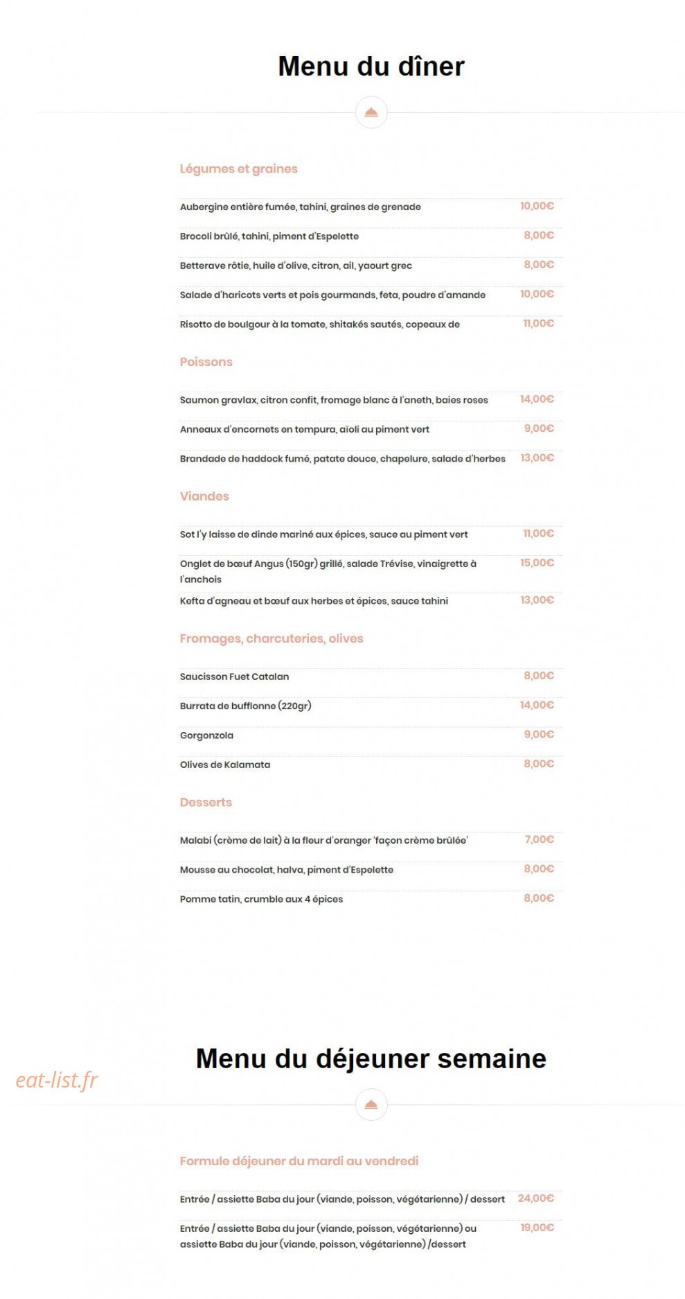 Baba — carte page 1