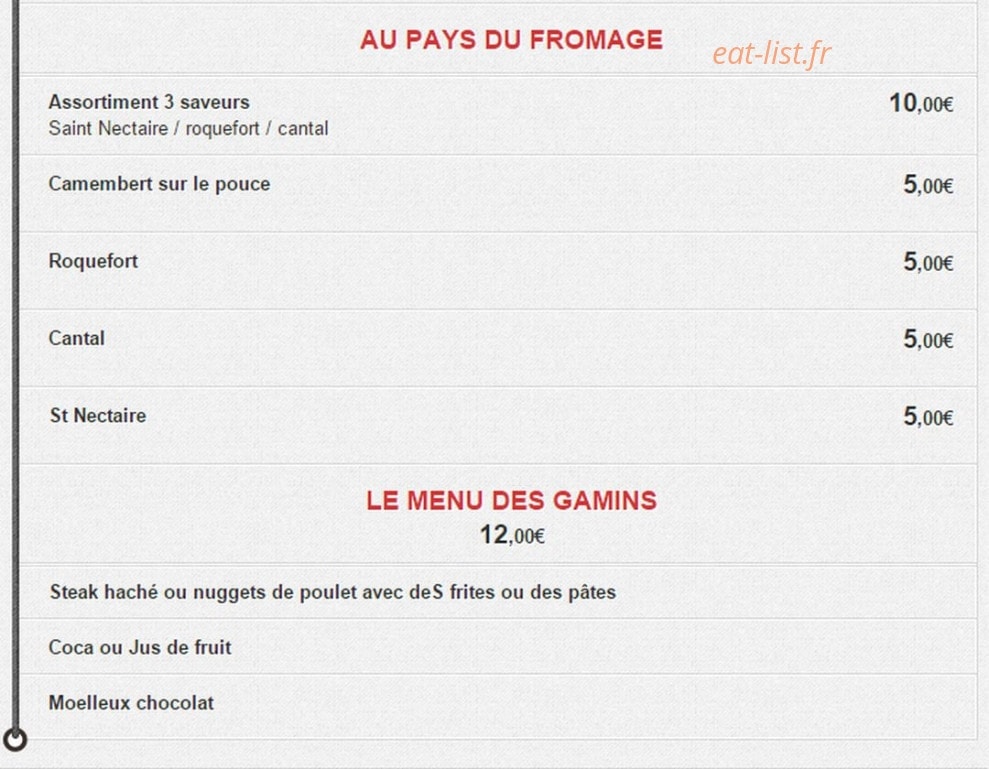 Bistrot Populaire — carte page 3
