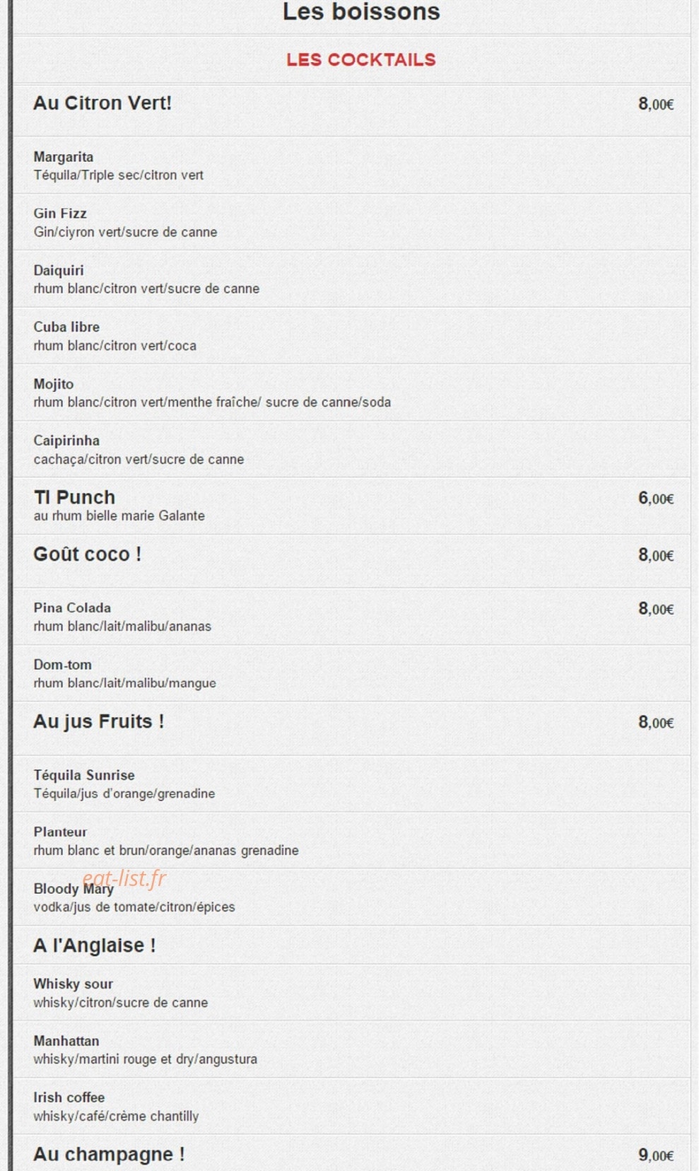 Bistrot Populaire — carte page 5