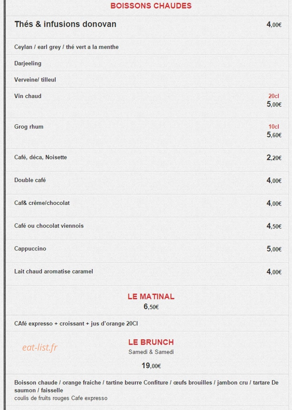 Bistrot Populaire — carte page 6