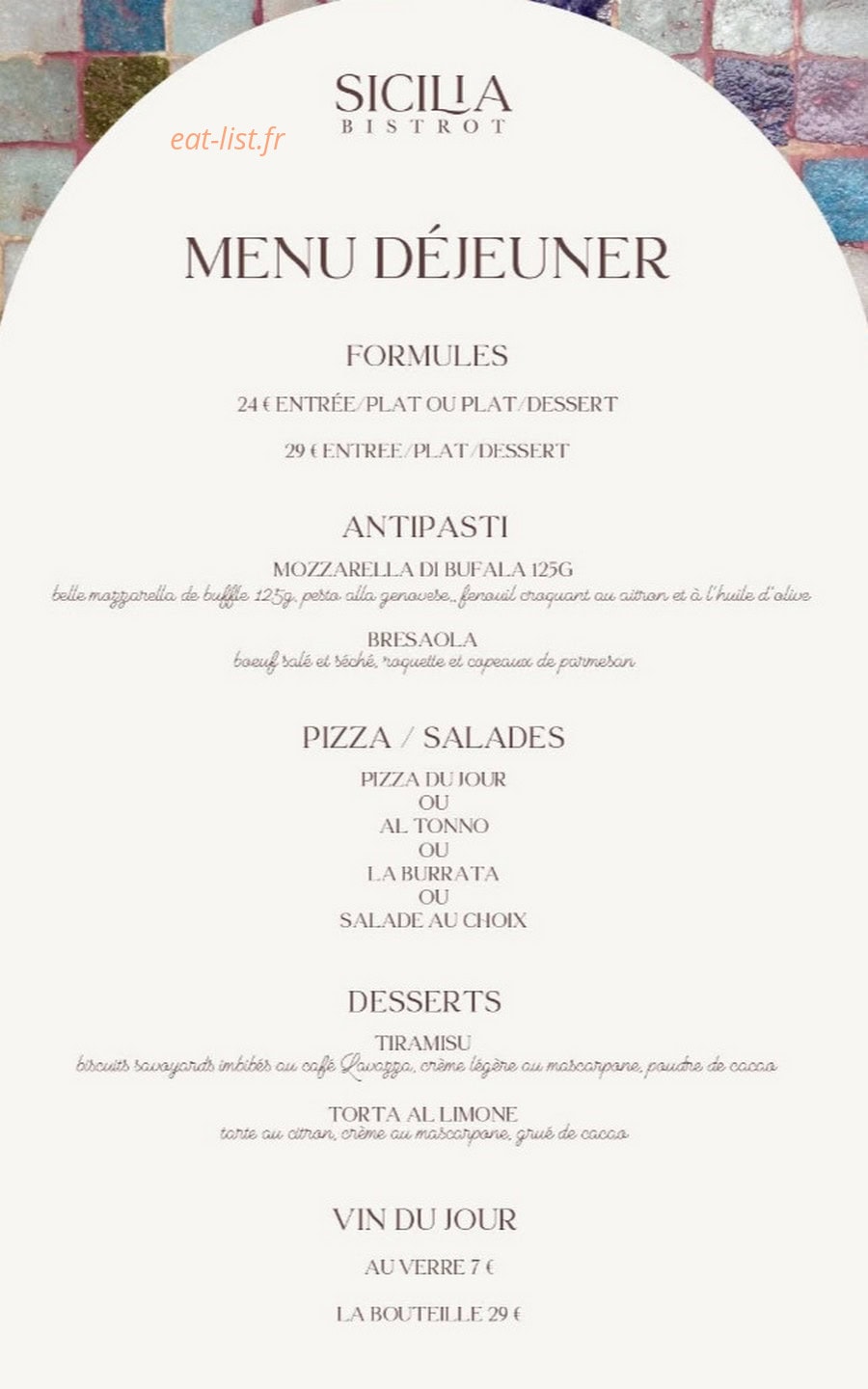Bistrot Sicilia — carte page 2