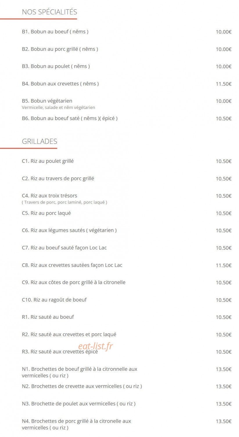 Bo Bun — carte page 3