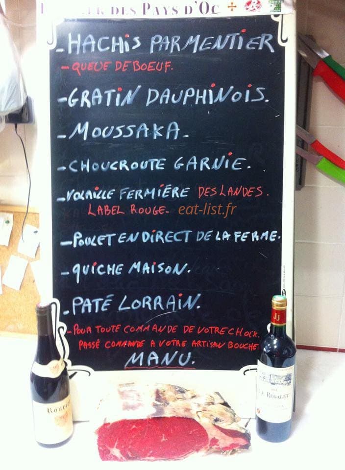 Boucherie Manu — carte page 1