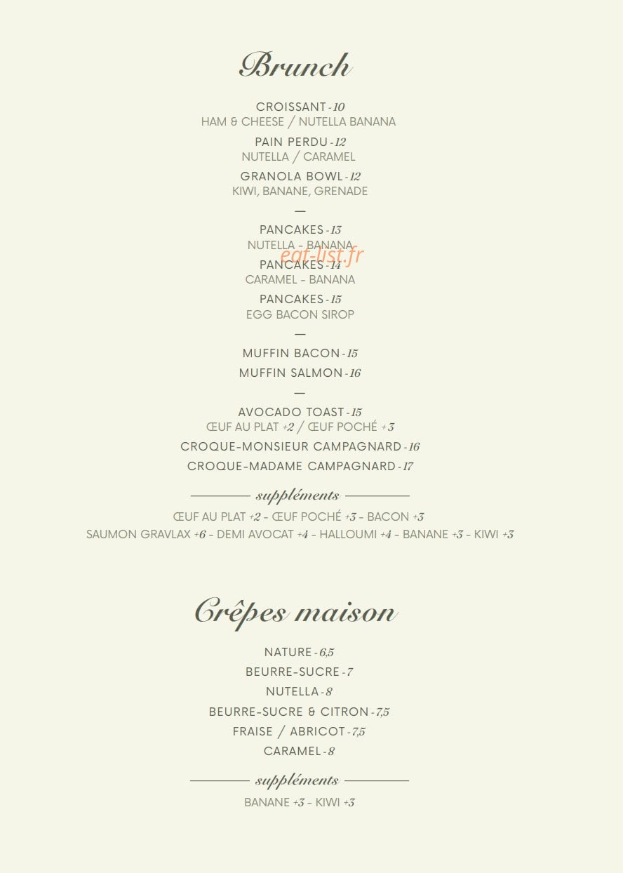 Brasserie Gisèle — carte page 5
