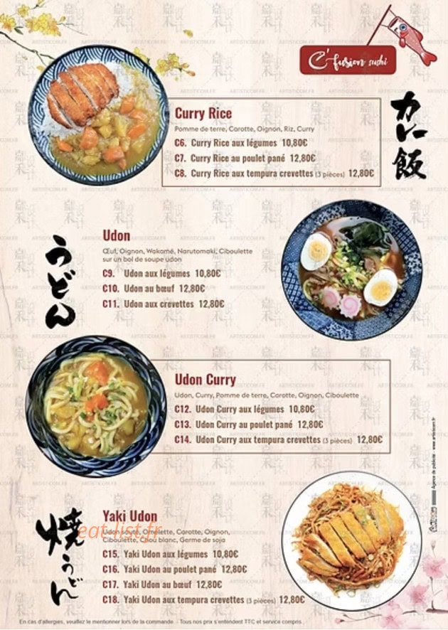 C'Fusion Sushi — carte page 10