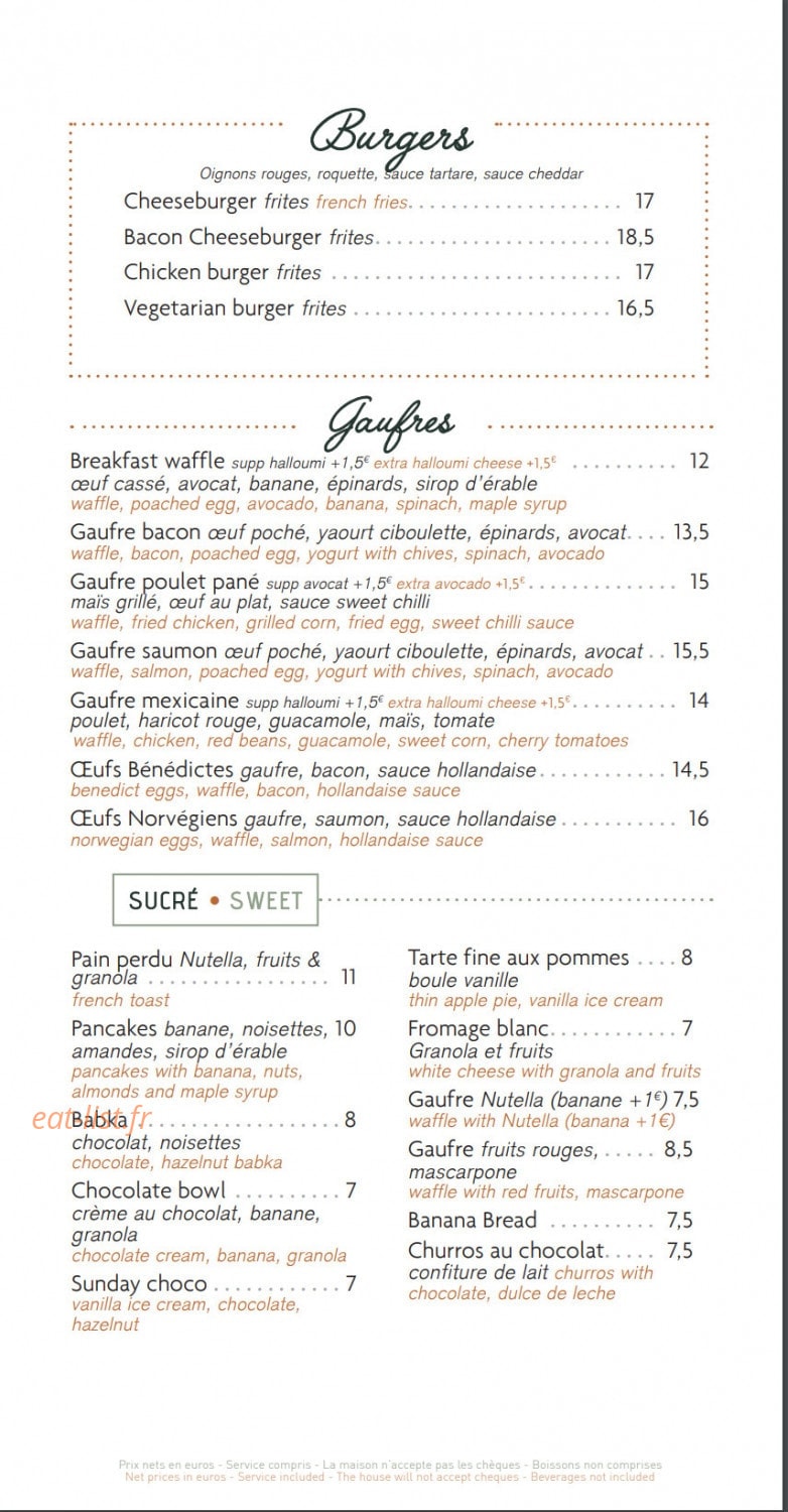 Café Crème — carte page 4