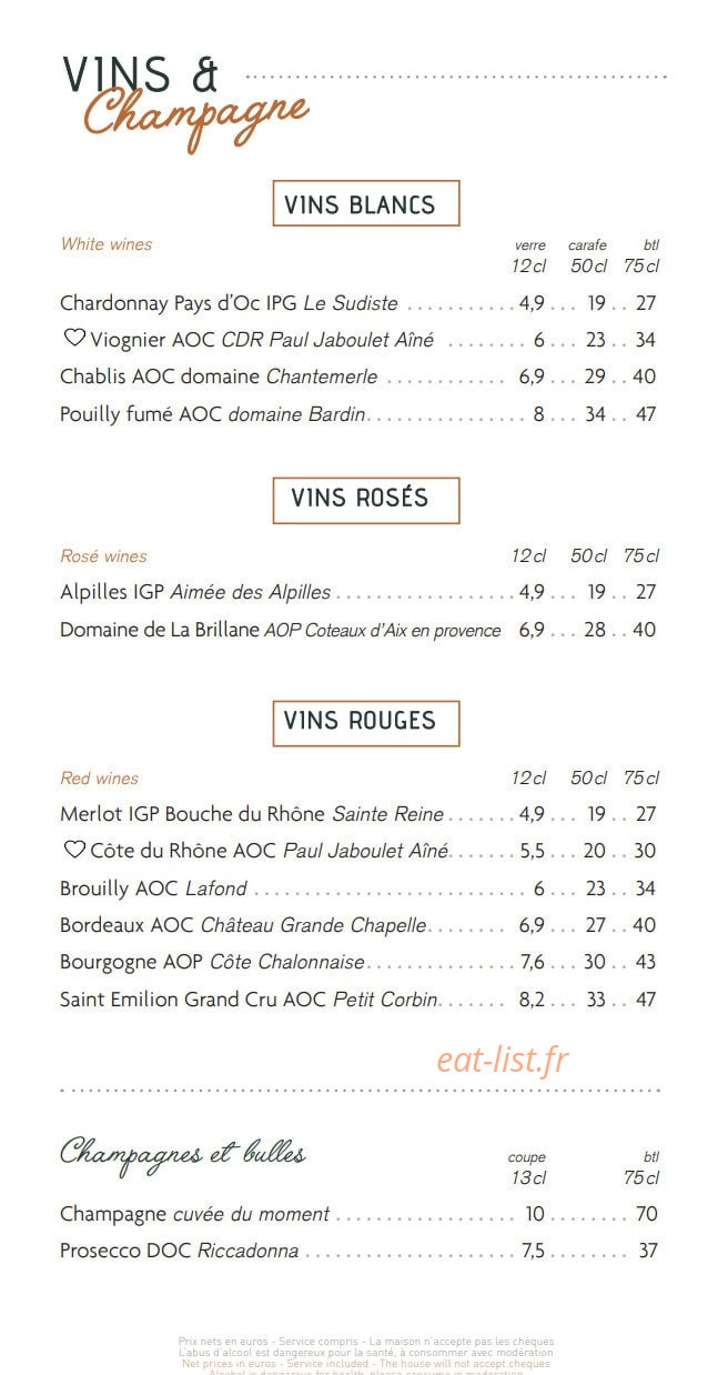 Café Crème — carte page 8