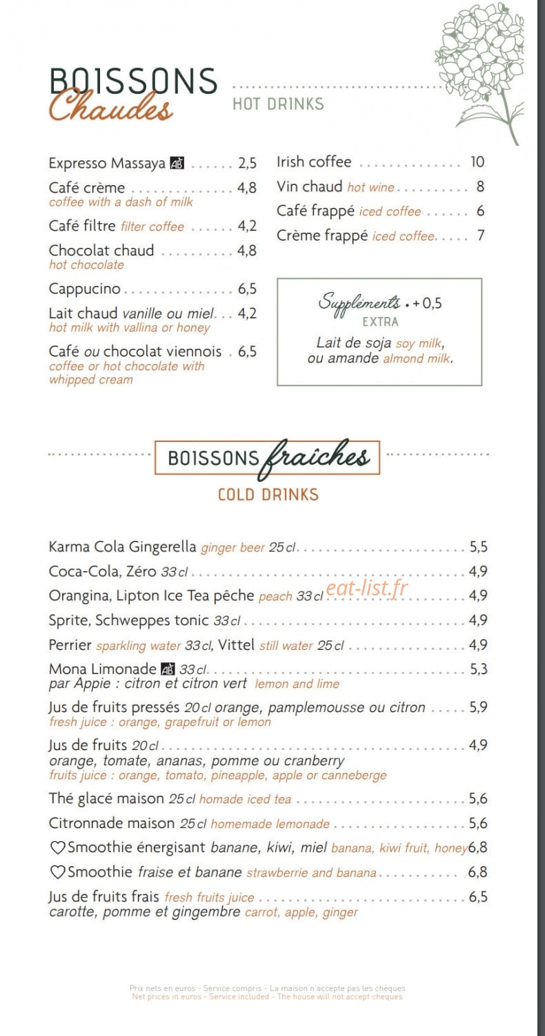 Café Crème — carte page 10