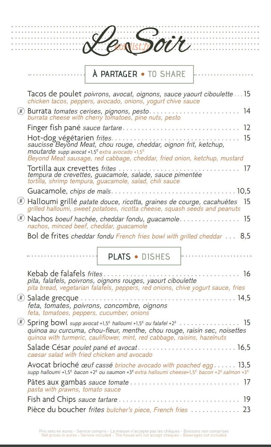 Café Crème — carte page 3