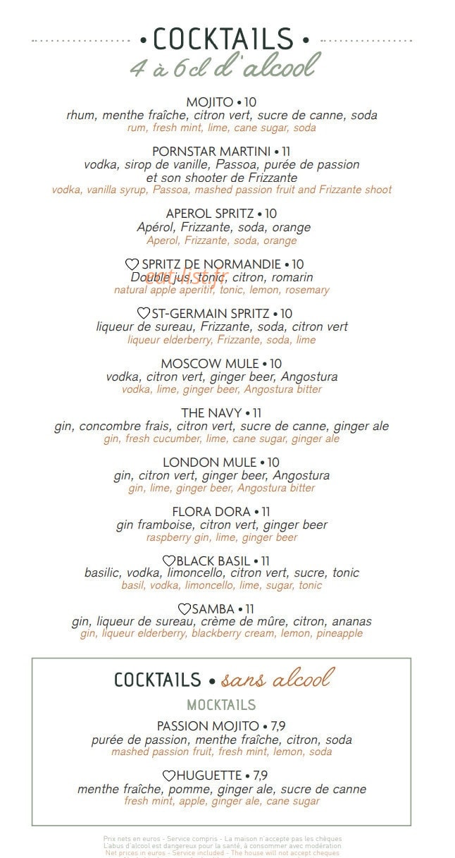 Café Crème — carte page 9
