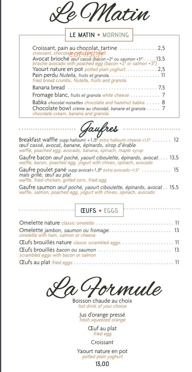 Café Crème — carte page 1