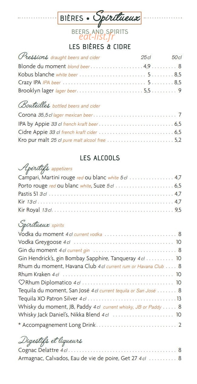 Café Crème — carte page 7