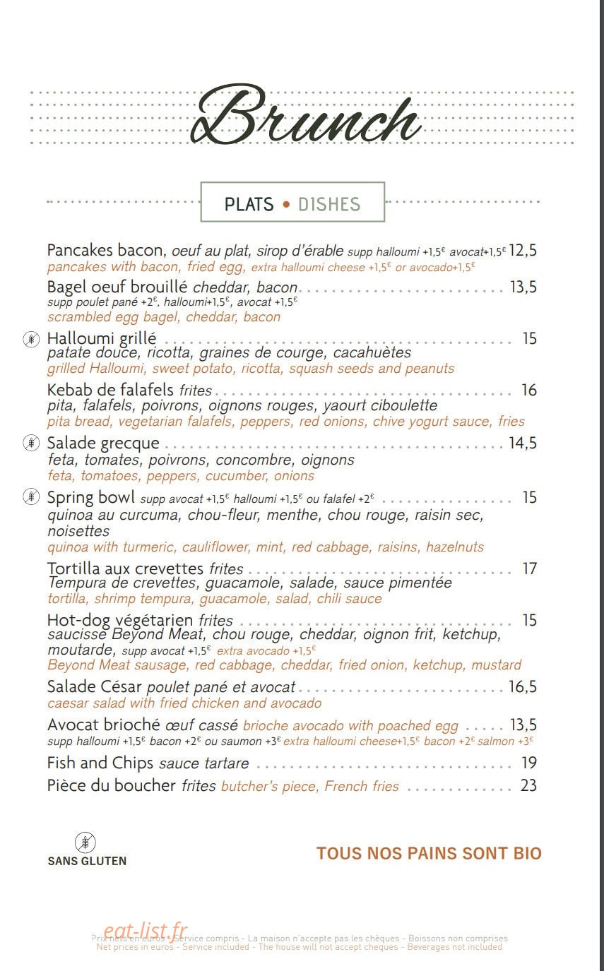 Café Crème — carte page 5
