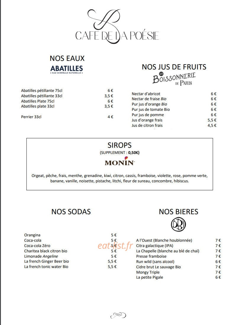 Café de la Poésie — carte page 7