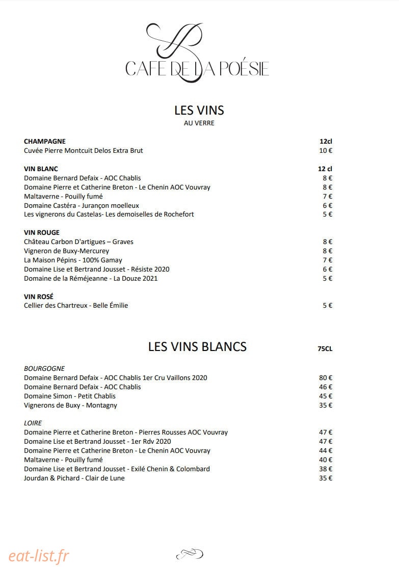 Café de la Poésie — carte page 4