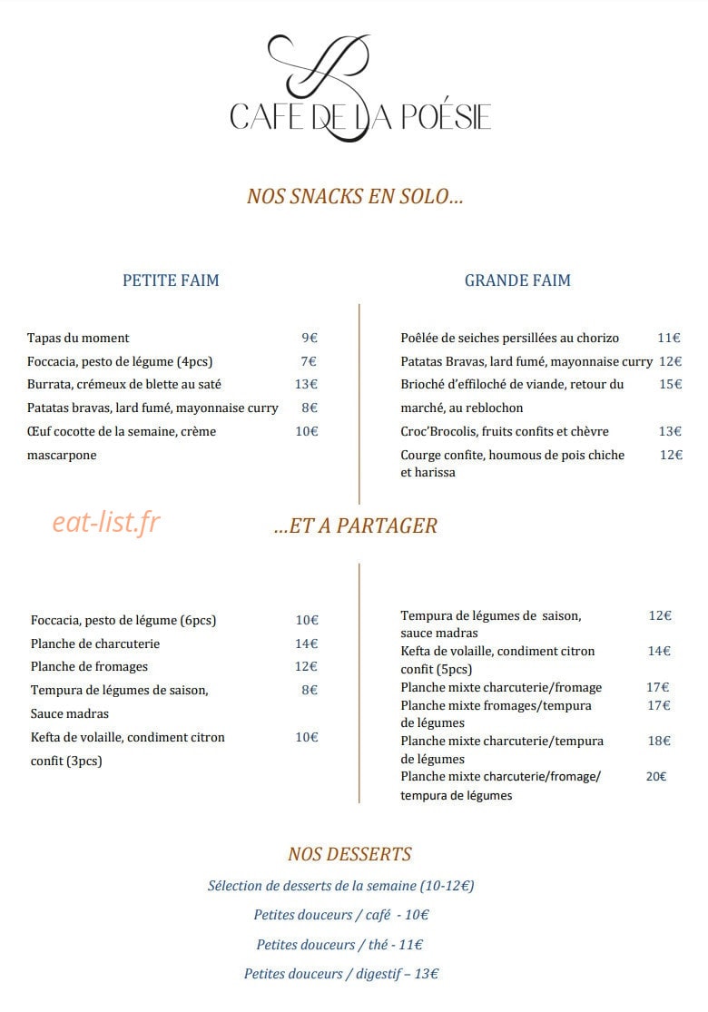 Café de la Poésie — carte page 2