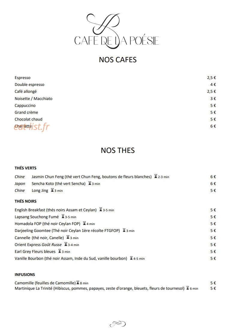 Café de la Poésie — carte page 8