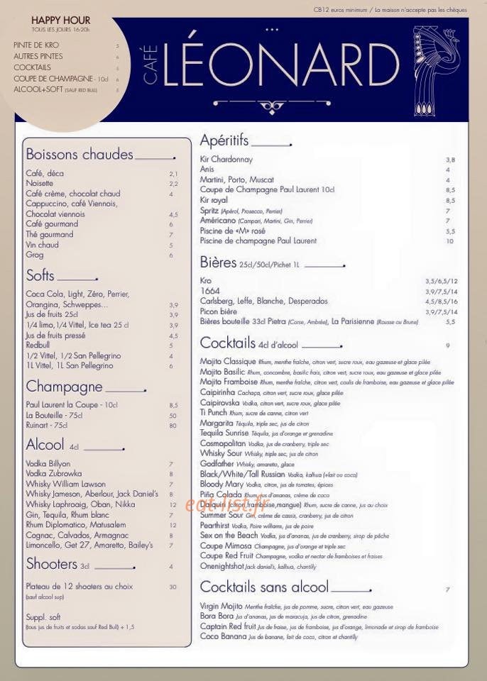 Café léonard — carte page 3