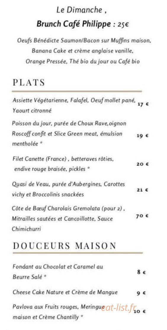 Café Philippe — carte page 2
