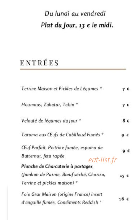 Café Philippe — carte page 1