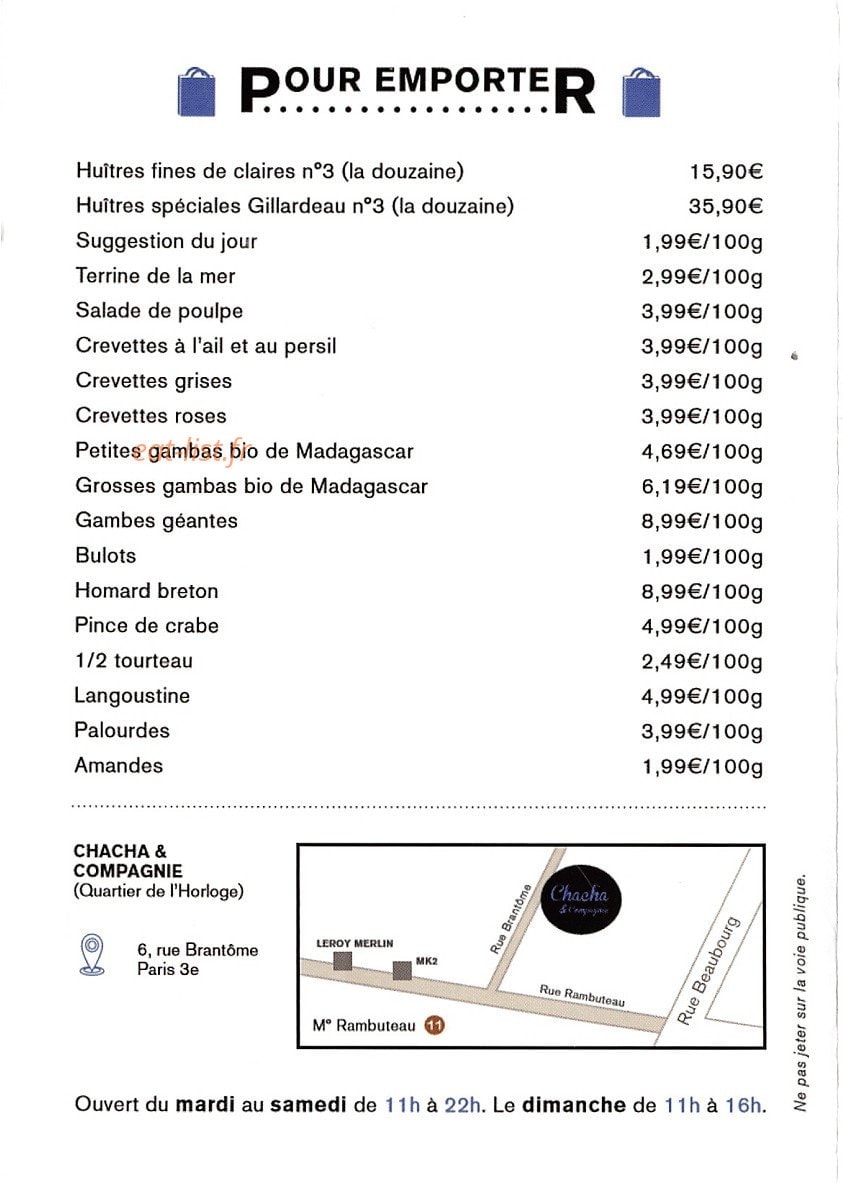 Chacha & Compagnie — carte page 4