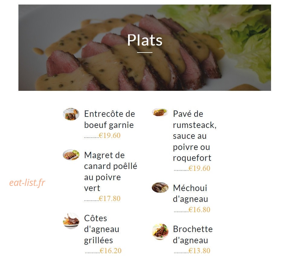 Chez Alain couscous — carte page 4