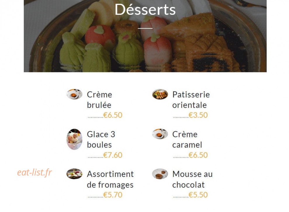 Chez Alain couscous — carte page 5