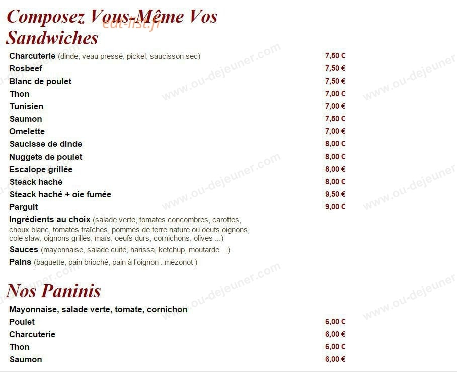 Chez Isaac — carte page 1