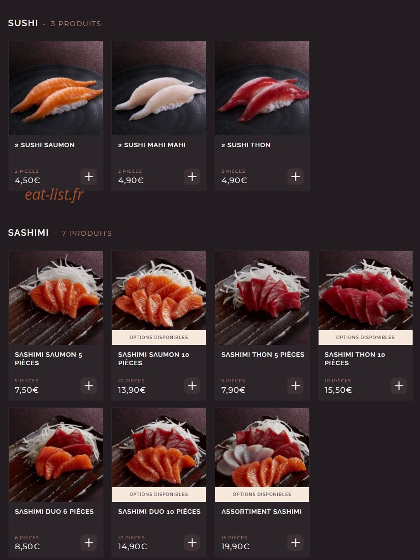Côté Sushi — carte page 6