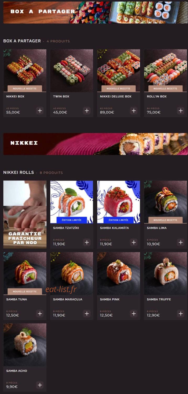 Côté Sushi — carte page 3