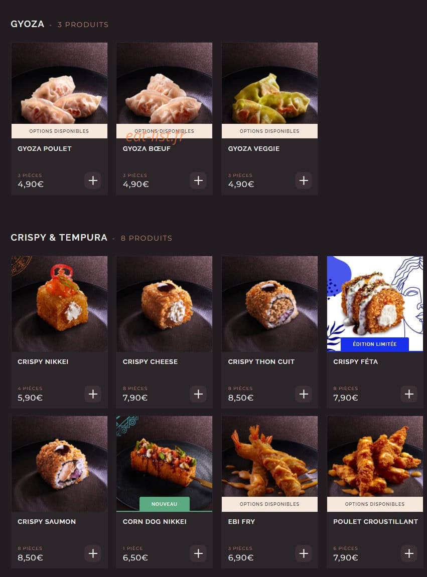 Côté Sushi — carte page 9