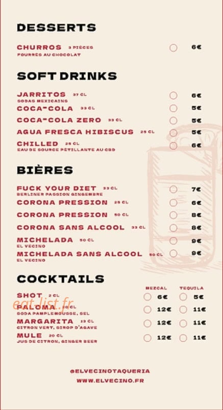 El Vecino Taqueria — carte page 2