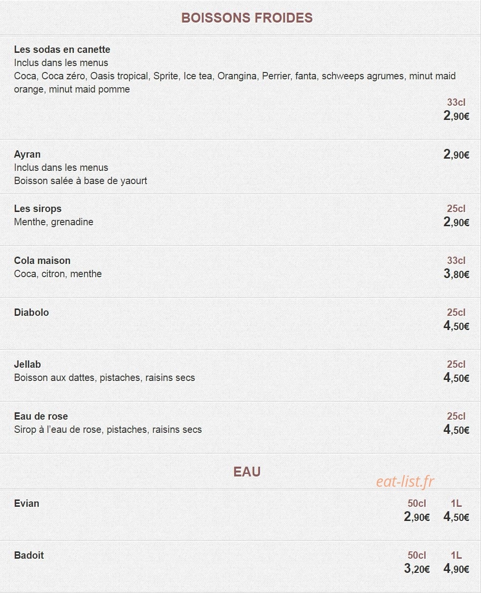 Falafel Cafe — carte page 13