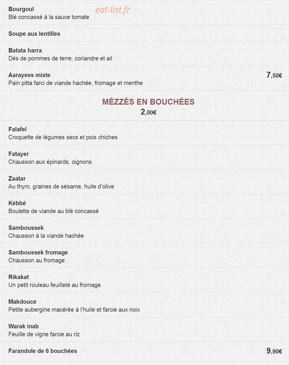 Falafel Cafe — carte page 3