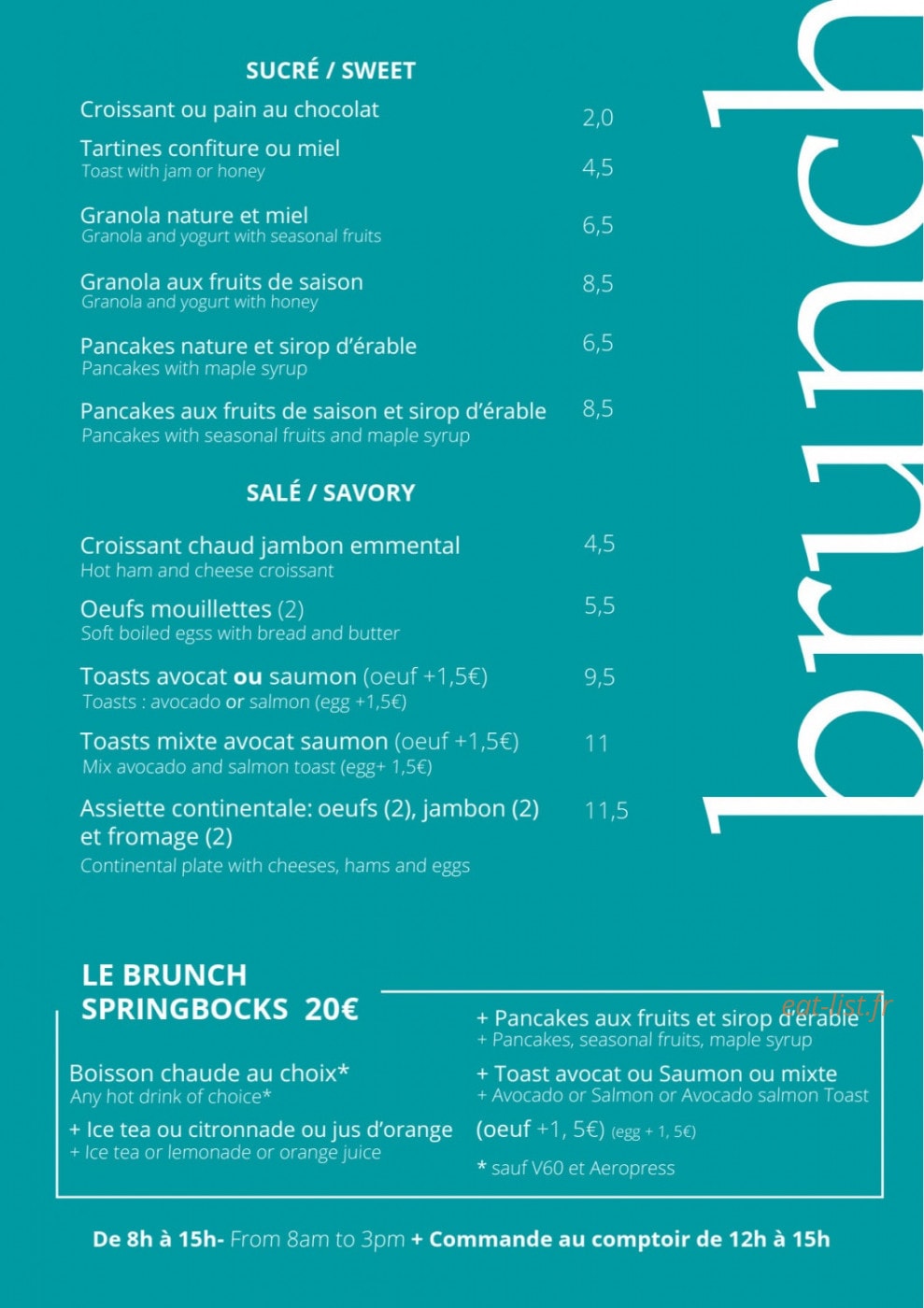 Jozi Café — carte page 3