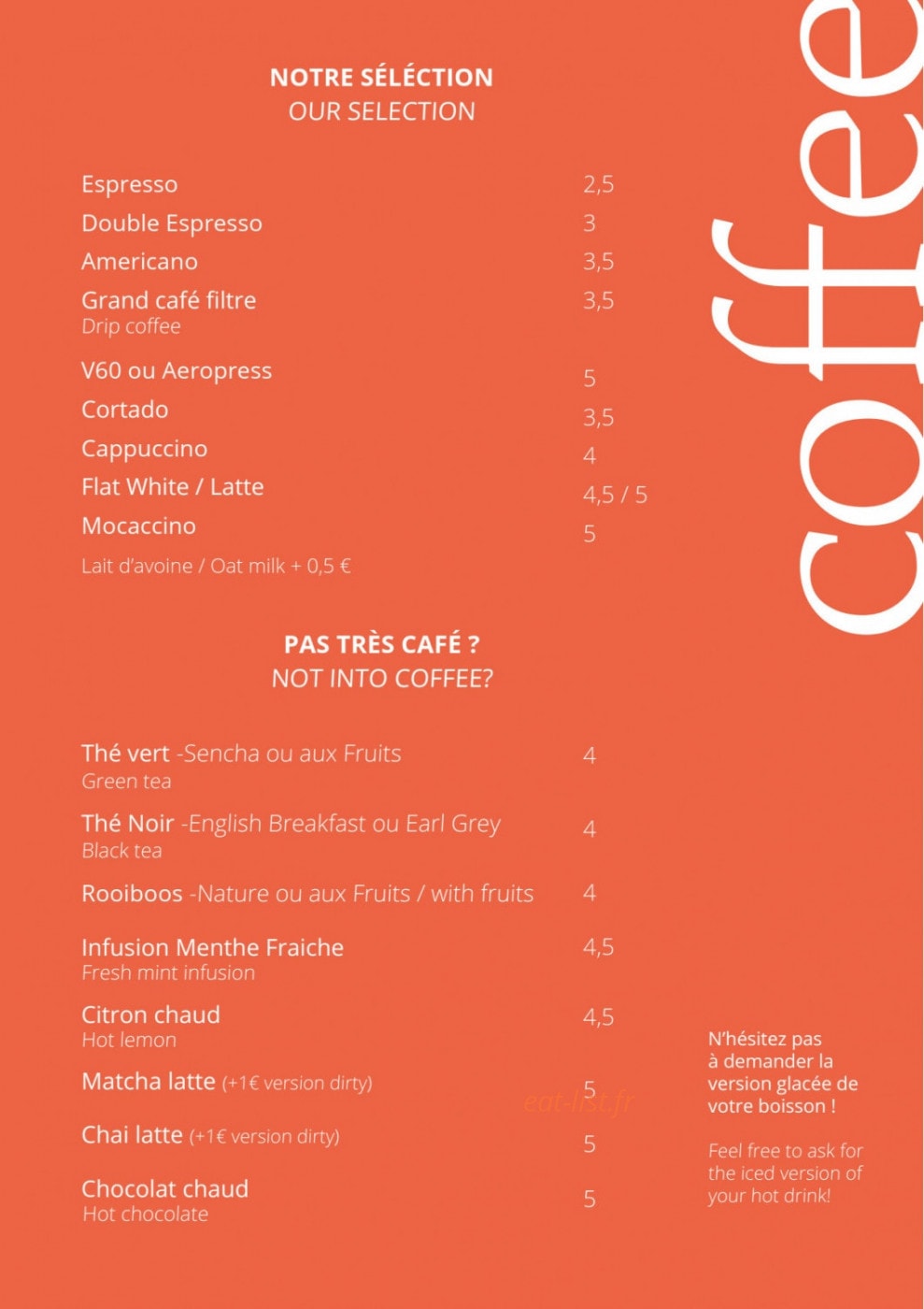 Jozi Café — carte page 1