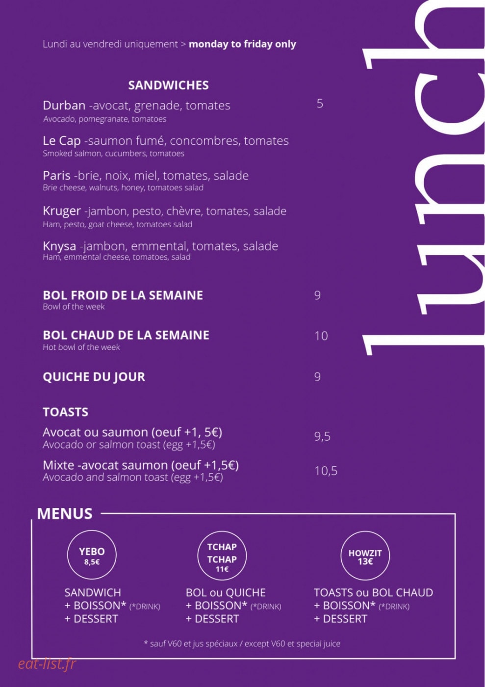 Jozi Café — carte page 4