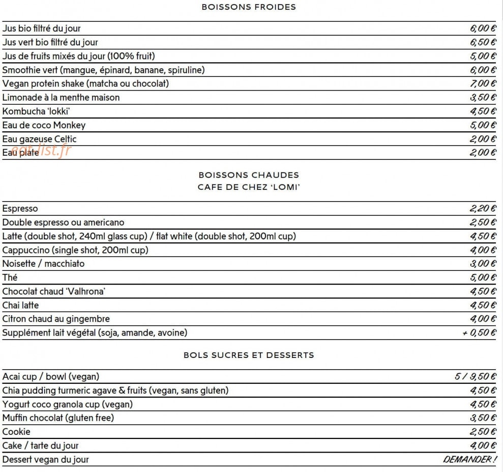 Kitchen — carte page 2